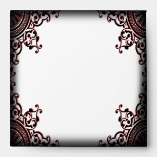 Red and Black Damask Gothic Wedding Envelope