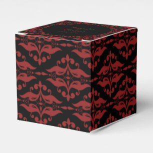 Red and Black Damask Gothic Wedding Favour Box