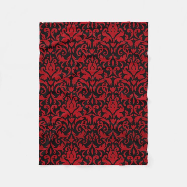 RED AND BLACK DESIGN FLEECE BLANKET (Front)