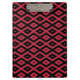 Red and black diamond pattern clipboard