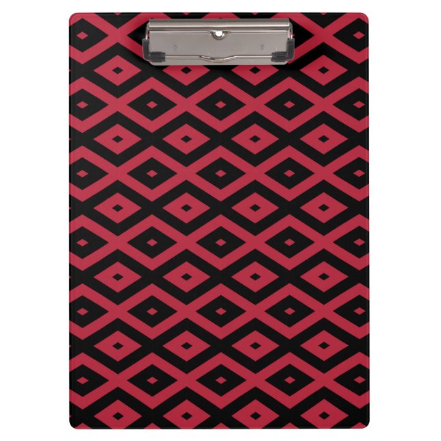 Red and black diamond pattern clipboard (Front)