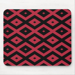 Red and black diamond pattern mouse pad