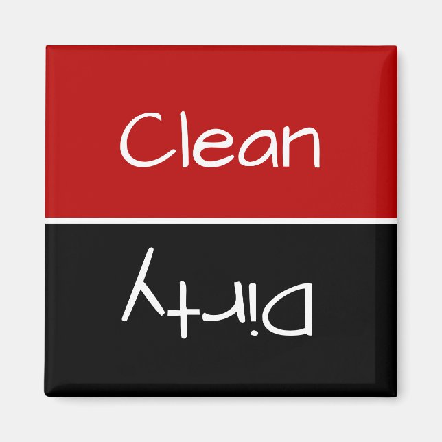 Red and Black Dishwasher Magnet (Front)