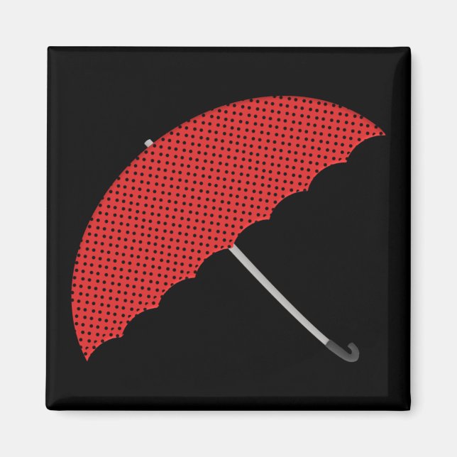 red and black dots umbrella magnet (Front)