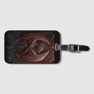 Red and Black Dragon Luggage Tag