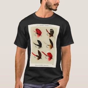 Red and Black Flies - Fly Fishing Lure T-Shirt