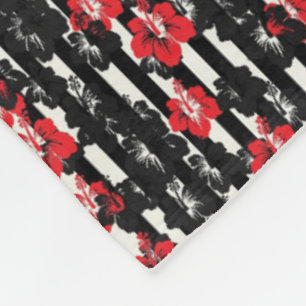 Red and Black Floral Blanket