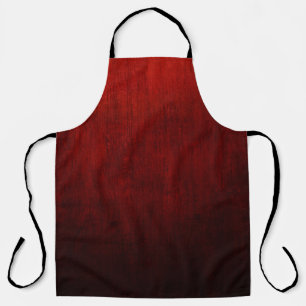 Red and black floral textile apron