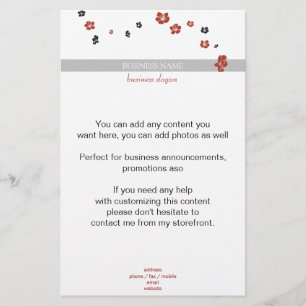 Red and Black Flowers on White Elegant Flyer