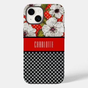 Red and Black Flowers Phone Case