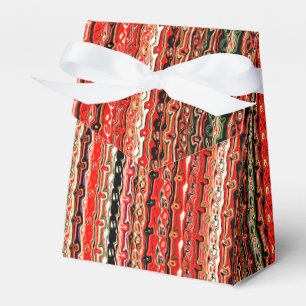 Red and Black Funky Cool Pattern Favour Box