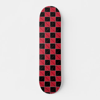 Red and Black Geo Plaid Skateboard