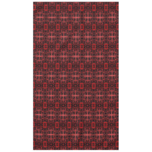 Red and Black Geometric Design Tablecloth
