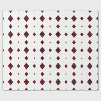 Red and Black Geometric Diamond Pattern Modern Tot Wrapping Paper