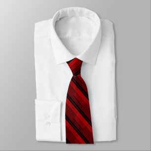 Red and Black Geometric Patchwork Quilt Tie