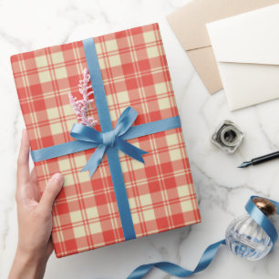 Red and Black Gingham Plaid Pattern  Wrapping Paper