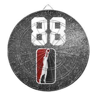 Red and Black Glitter Basketball Team Jersey Dartboard
