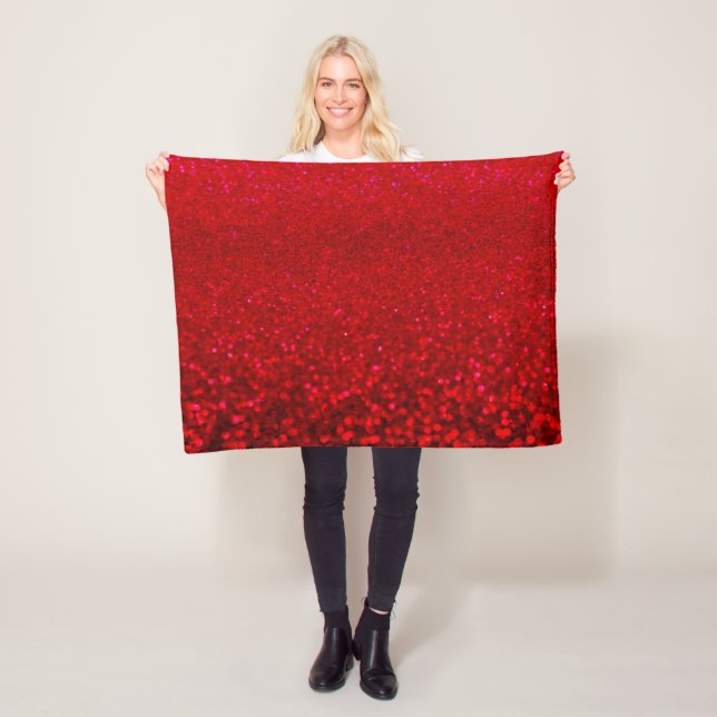 Red and black glitter Ombre Fleece Blanket (In Situ)