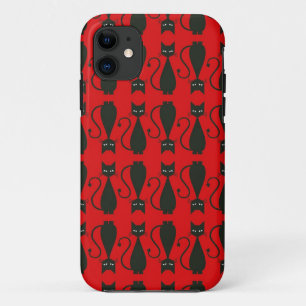 Red and Black Goth Cat Pattern Case-Mate iPhone Case