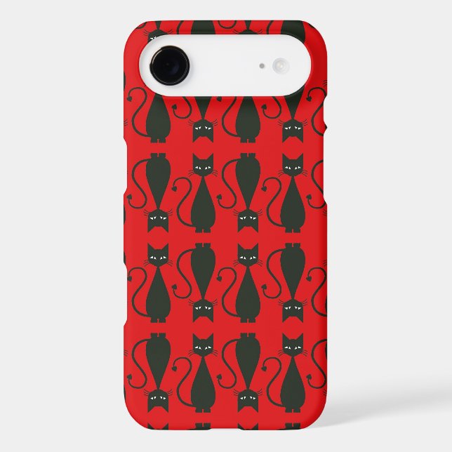 Red and Black Goth Cat Pattern Case-Mate iPhone Case (Back)