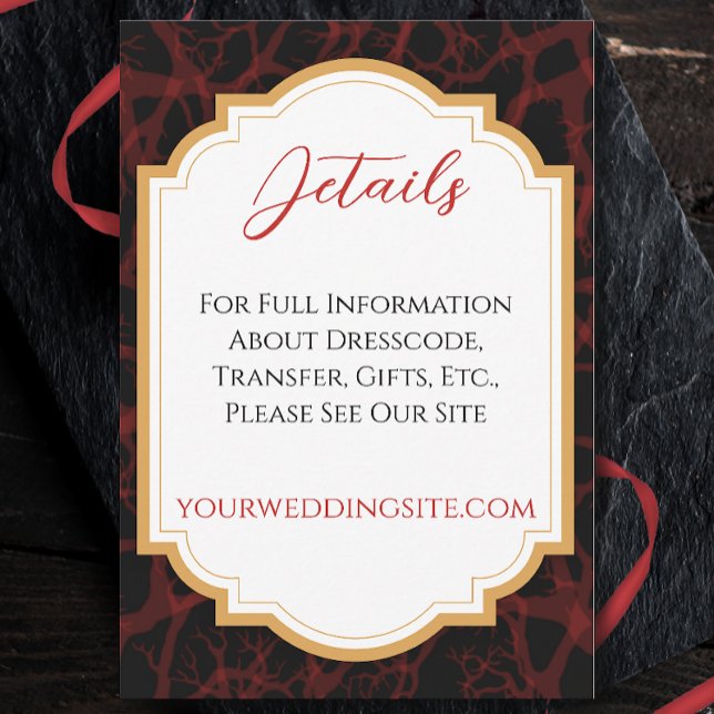 Red and Black Gothic Dark Wedding Enclosure Card (Creator Uploaded)