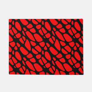 Red and Black Gothic Organic Web Pattern Doormat