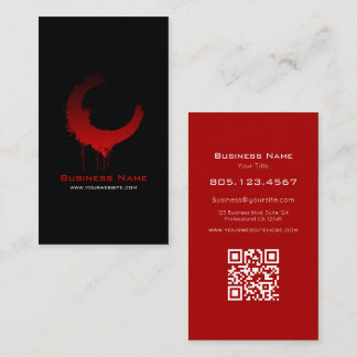 Red and Black Gradient Paint Swirl Design – Custom Business Card