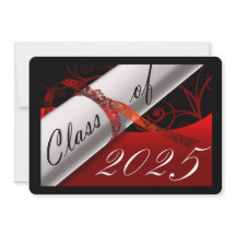 Red and Black Graduation Announcement
