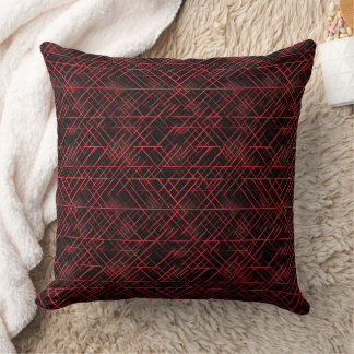 Red and black grid pattern cushion