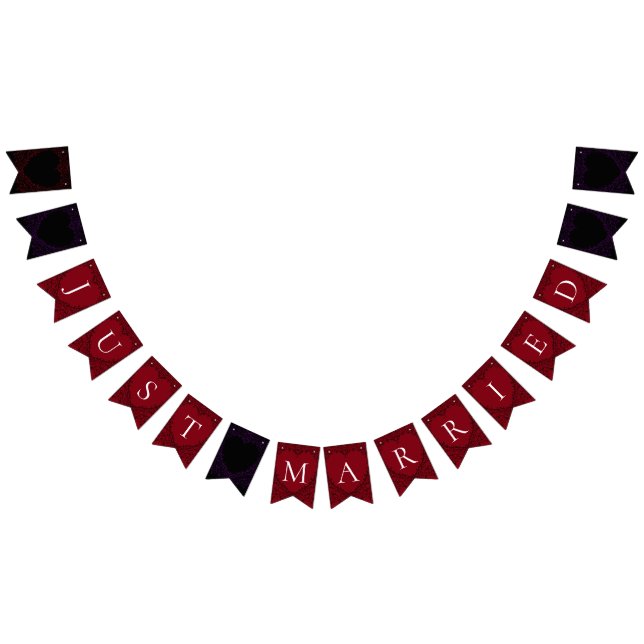 Red and Black Heart Gothic Wedding Bunting Bunting (All)