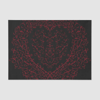 Red and Black Heart Gothic Wedding Tissue Paper