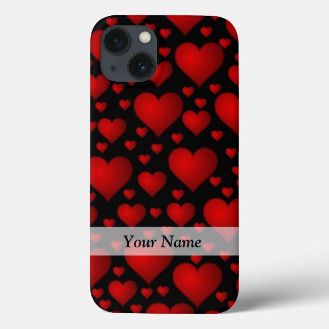 Red and black heart pattern Case-Mate iPhone case (Back)