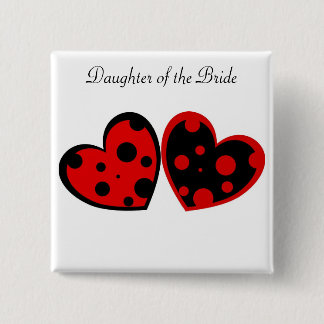 Red And Black Hearts Button