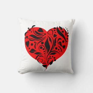 Red And Black Hearts Cushion