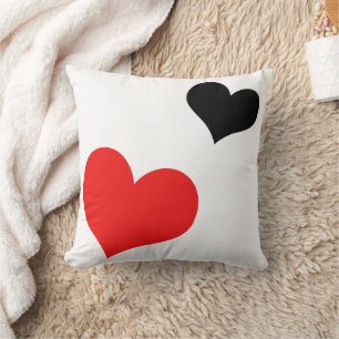 Red and black hearts cushion