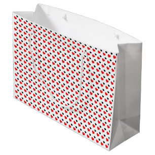 Red and black hearts large gift bag