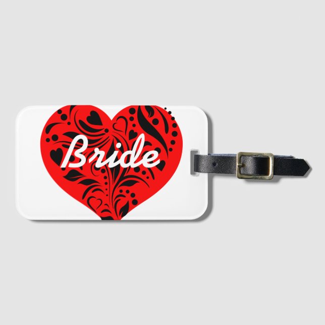 Red And Black Hearts Luggage Tag (Front Horizontal)