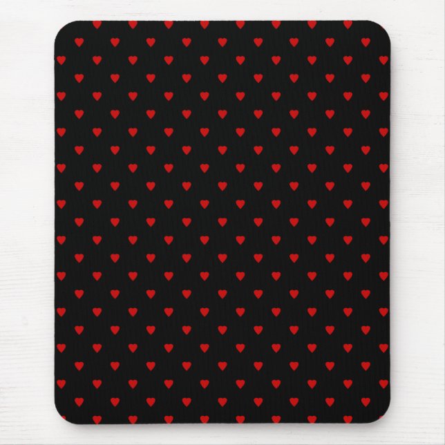 Red and Black Hearts. Pattern. Mouse Pad (Front)