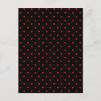 Red and Black Hearts. Pattern. Postcard