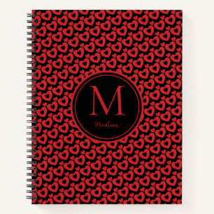 Red And Black Hearts Personalised Notebook