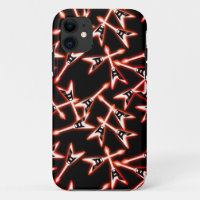 Red and Black Heavy Metal Electric Guitar Pattern