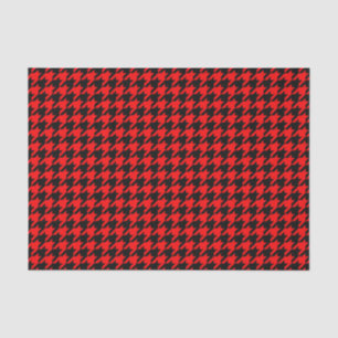 Red and Black Houndstooth Check Tissue Paper