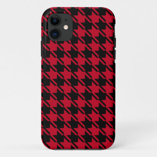Red And Black Houndstooth Repeating Pattern Case-Mate iPhone Case