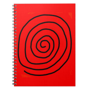 Red and black hypnotising wheel notebook