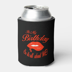 Red and Black It's My Birthday Can Cooler