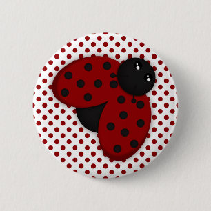 Red and Black Ladybug 6 Cm Round Badge