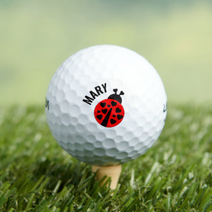 Red and Black Ladybug Golf Ball