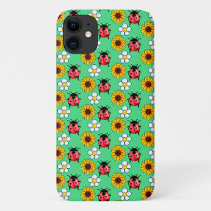 Red And Black Ladybug With Flowers  Case-Mate iPhone Case