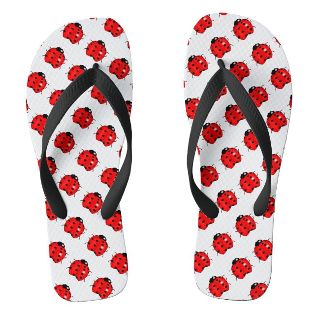 Red and Black Ladybugs Jandals (Footbed)