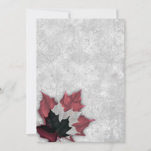 Red and Black Leaves Goth Wedding Invitation